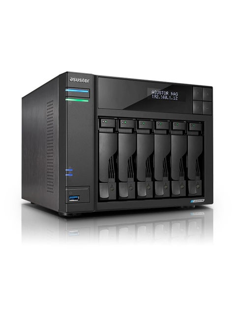 Lockerstor 6 Gen2 AS6706T - 6 Bay NAS, Quad-Core 2.0 GHz CPU, 4X M.2 NVMe Slots, Dual 2.5GbE, Upgradable to 10GbE, 8GB DDR4 RAM, Content Creation Network Attached Storage (Diskless)