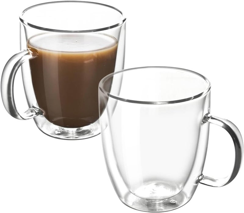 homEdge Insulated DoubleWall Glasses Mugs  125 oz Set of 2 - Image 1