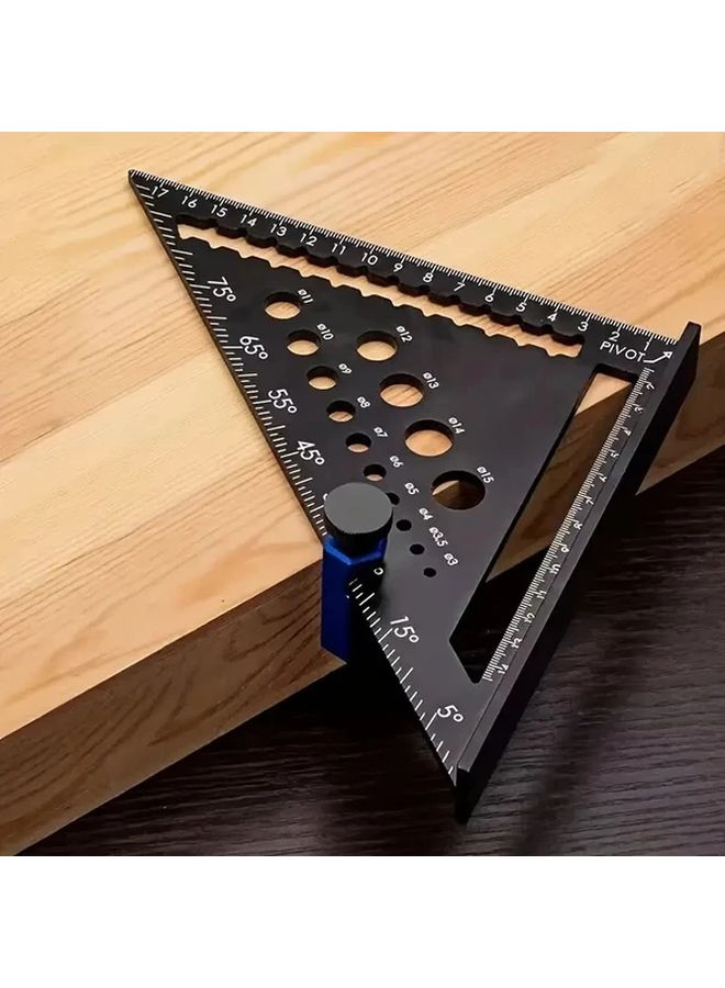 Heavy Duty 7 Inch Red Metal Carpenter Square With Angle Holes And Degree Guides - Image 4