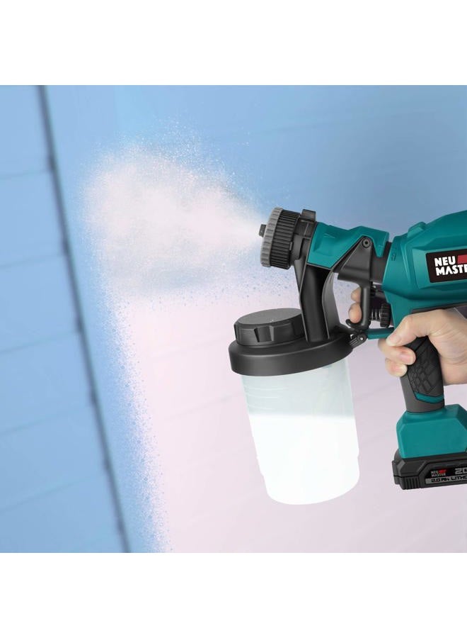 NEU MASTER Cordless Paint Sprayer, NEU MASTER Electric HVLP Powerful Spray Gun with 3 Spray Patterns and Adjustable Valve Knob for Painting Ceiling, Fence, Cabinets, Walls Green - Image 5