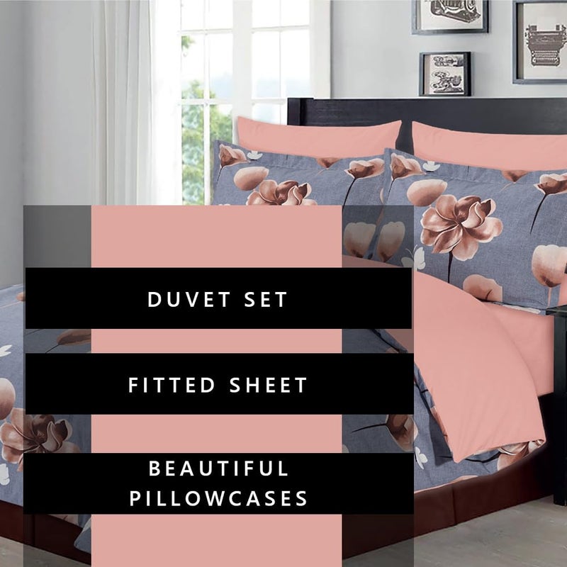 Amali  6 piece Polycotton Bed Sheet Queen Size (160x200+35) cm 1 Fitted Sheet, 1 Duvet Cover and 2 Standard & 2 Oxford Pillowcases Soft Breathable & Durable Fabric for Home Use - Image 3