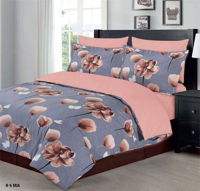 Amali  6 piece Polycotton Bed Sheet Queen Size (160x200+35) cm 1 Fitted Sheet, 1 Duvet Cover and 2 Standard & 2 Oxford Pillowcases Soft Breathable & Durable Fabric for Home Use - Image 2