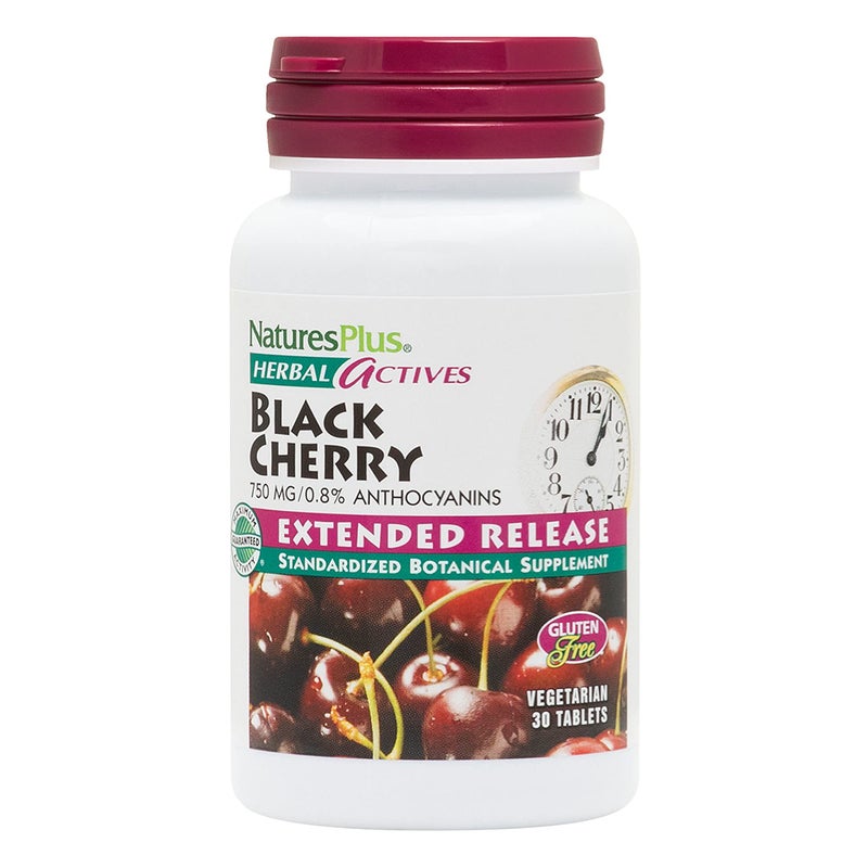 NaturesPlus Herbal Actives Black Cherry 30 Tablets Extended Release Antioxidant Support Vegetarian Gluten Free 30 Servings