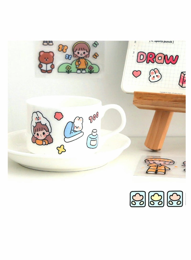 Stickers Set, 800Pcs/100 Sheets Cute Colorful Vinyl Adhesive Decorative Stickers for Scrapbook, Laptop, Phone, Journal, Water Bottle Sticker for Teens Girls Kids, Gift Package