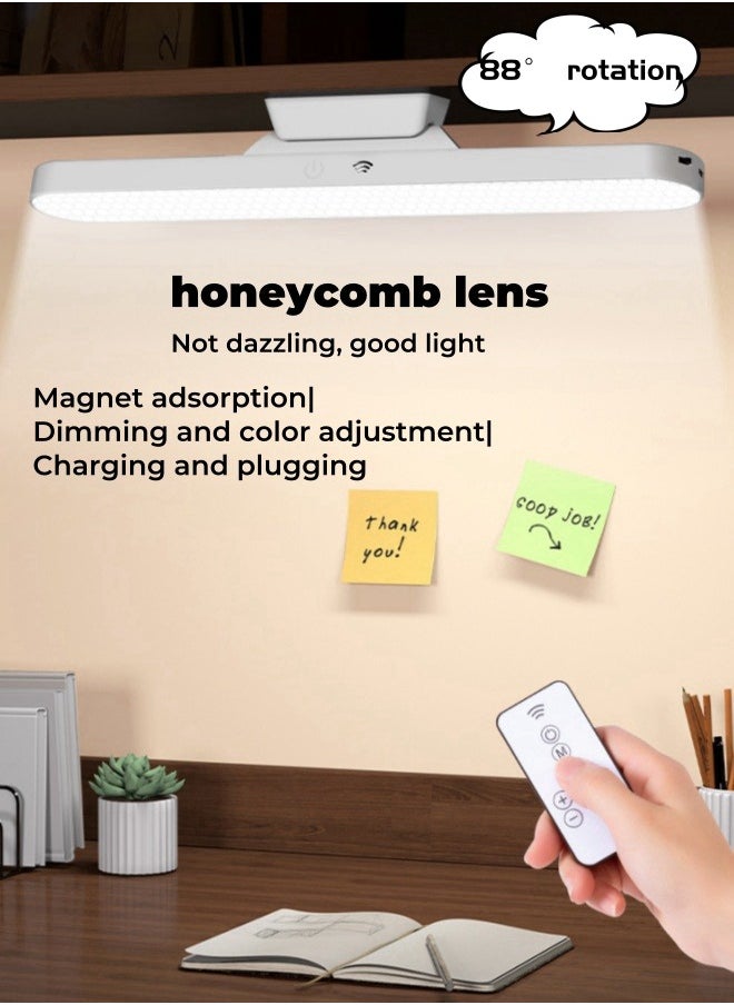 Touch Honeycomb Panel  Led Eye Protection Desk Lamp Rechargeable Night Light with 3 Color Modes USB Rechargeable Wall Shelf Closet Dormitory Bedside Kitchen Lighting - Remote Control and Touch Model