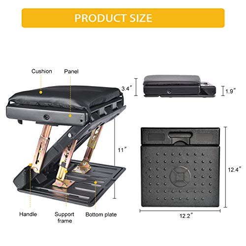 HiHydro Adjustable Foot Rest for Under Desk at Work, Comfortable Footrest with 4-Level Height Adjustment, Ergonomic Leg Rest for Office Gaming Chair, Black Foot Stool with Removable Soft Pad - Image 4