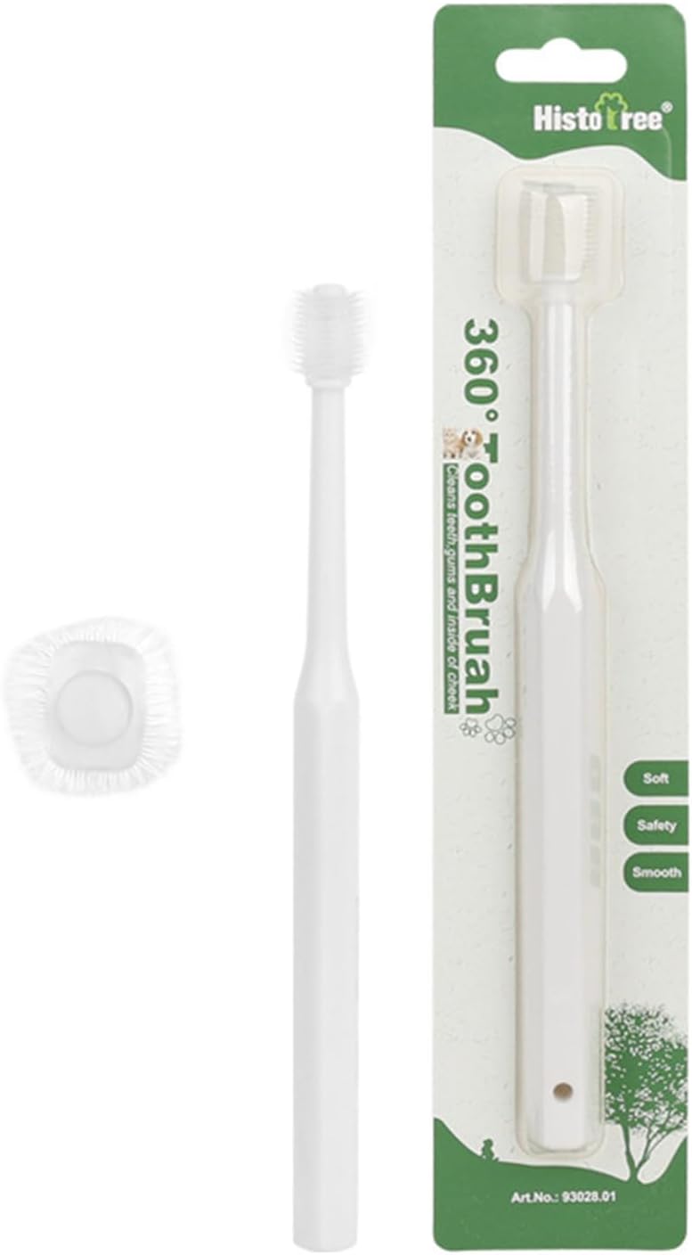 Pet Toothbrush for Small Breeds Soft Food Grade Teeth Tool Teeth Care Toothbrush with 360 Degree Brush Head Pet TeethBrush - Image 1