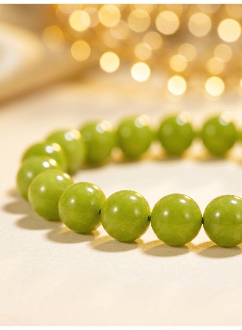 Slema Fresh Olive Green Crystal 33 Tashiha Prayer Beads Tasbih 12mm, Muslim Misbaha Rosary with Olive Green Tassel for Daily Dhikr & Eid Religious Gift - Image 2