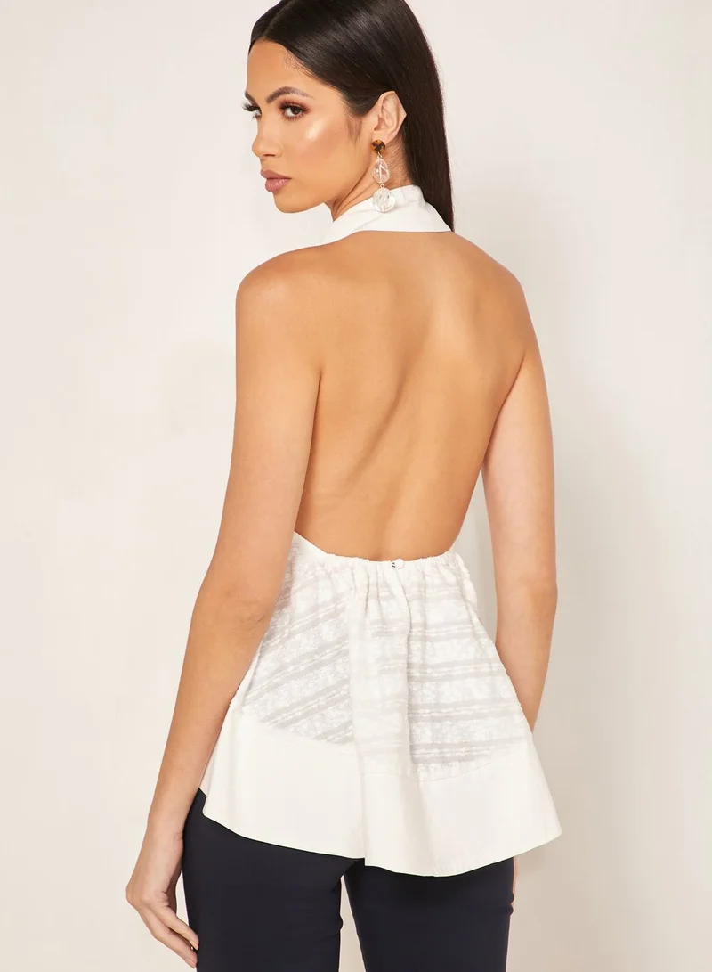 Cmeo collective Halter Neck Peplum Top