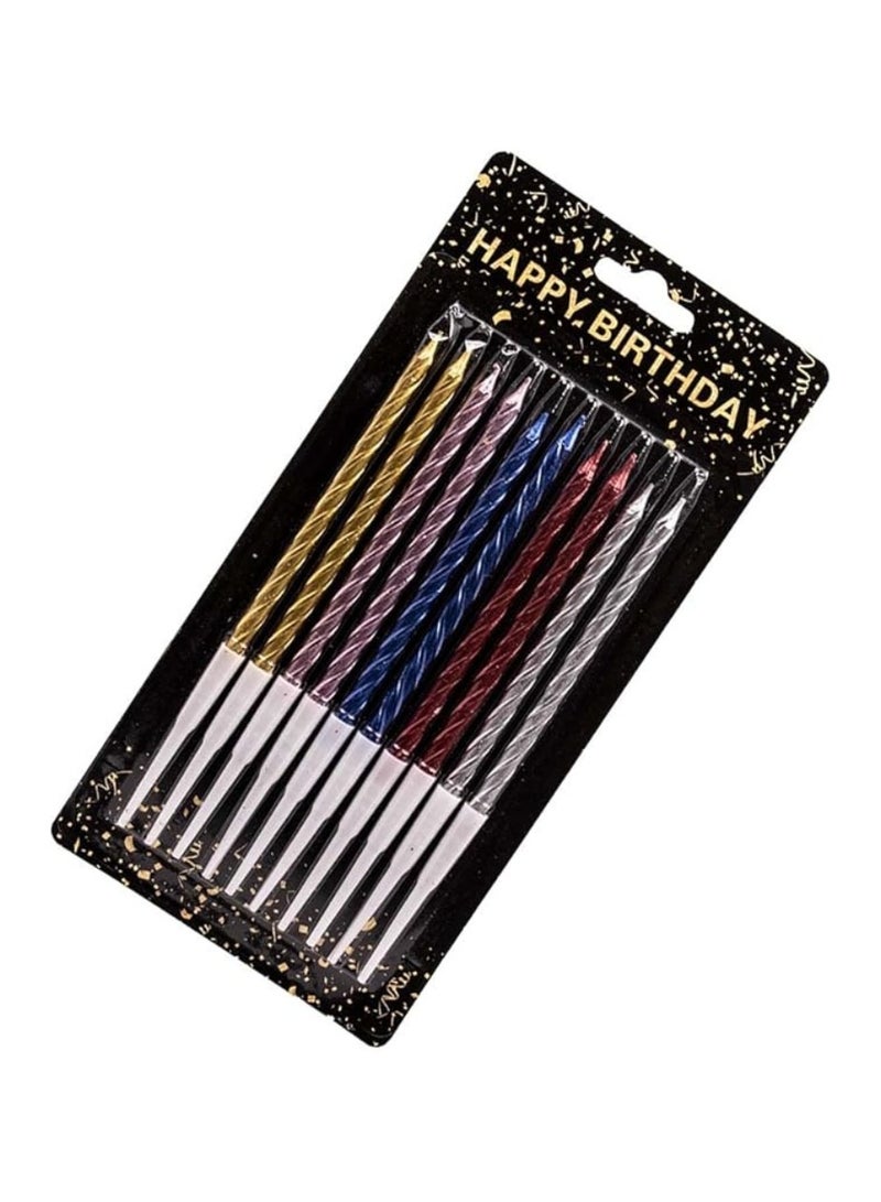 شمع عيد ميلاد لامع لتزين الكيك عدد 10 قطع مختلف و متعدد الالوان - Image 4