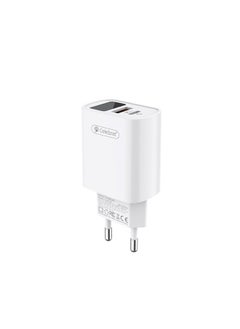 Celebrat C-H10-EU Dual Ports Fast Travel Charger With Type C To Lightning Charging Cable And Intelligent Digital Display Fits Various Smart Devices 20W - White - pzsku/Z7AB2C1E523B273056D49Z/45/_/1733303191/c2c30eef-d61c-493c-8fa5-c55fc08e34bf