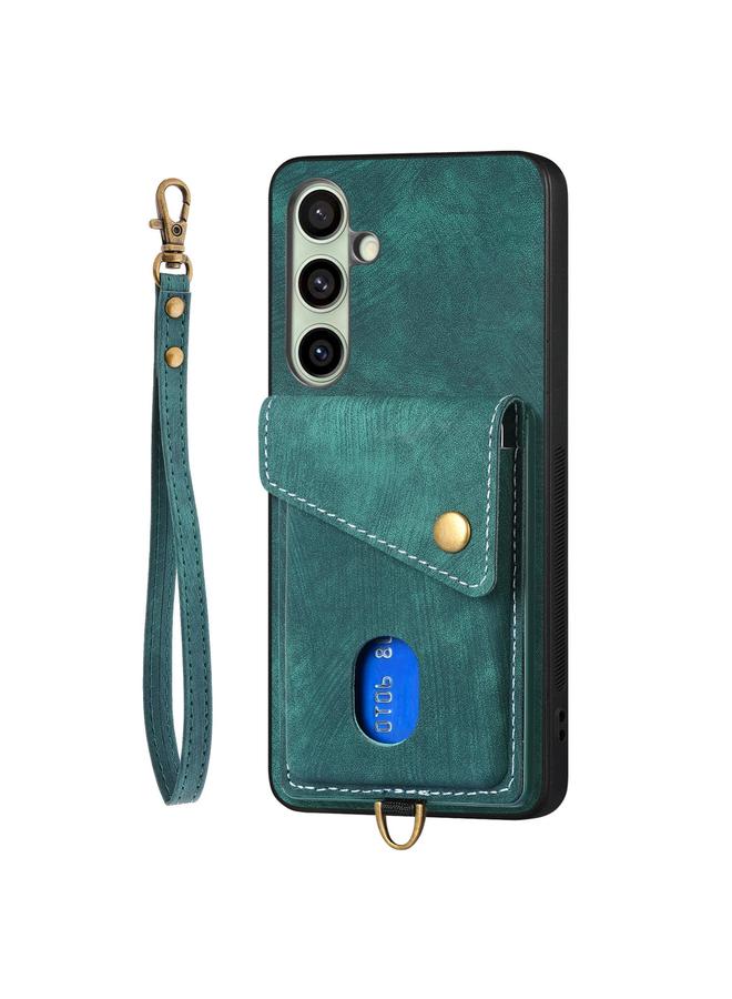 إيروريكس جراب هاتف Samsung Galaxy A56 5G محفظة بطاقات ريترو قابلة للطي من الجلد مع حزام - Image 2