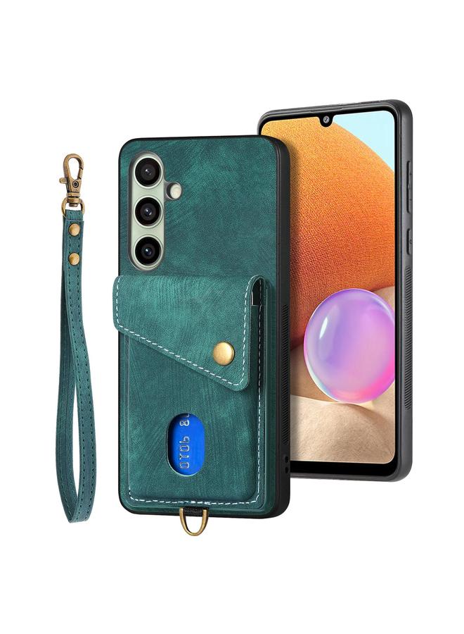 إيروريكس جراب هاتف Samsung Galaxy A56 5G محفظة بطاقات ريترو قابلة للطي من الجلد مع حزام - Image 1