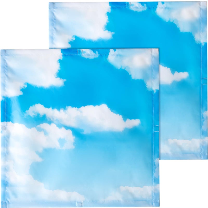Baquler 2 Pcs 2 x 2 ft Fluorescent Light Covers for Ceiling Lights Classroom Magnetic Light Filters for Reducing Harsh Glare Flicker for Office Classroom Home Drop Ceiling(Cloud) - Image 1