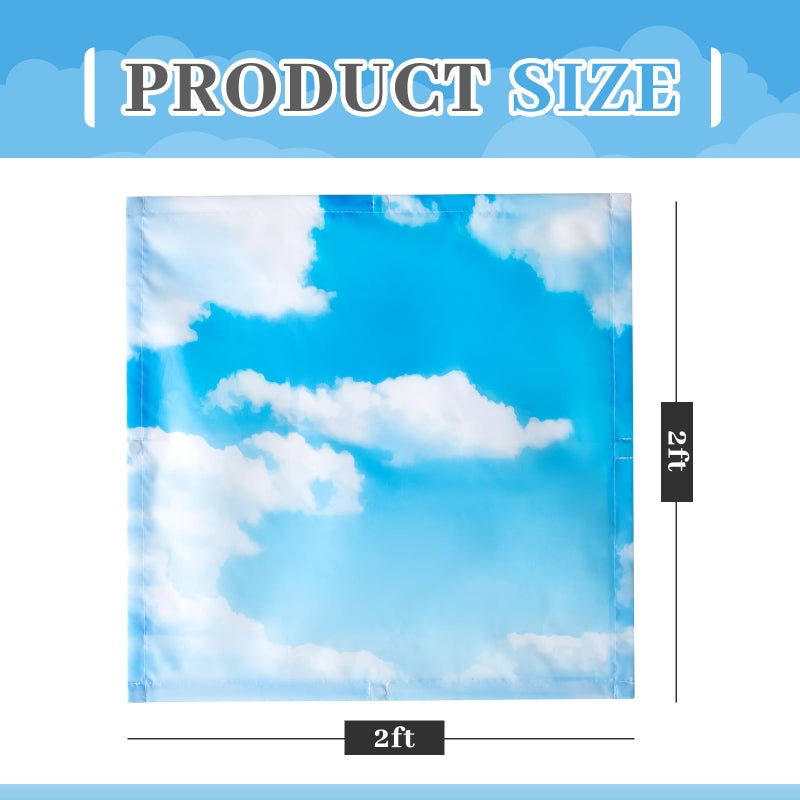Baquler 2 Pcs 2 x 2 ft Fluorescent Light Covers for Ceiling Lights Classroom Magnetic Light Filters for Reducing Harsh Glare Flicker for Office Classroom Home Drop Ceiling(Cloud) - Image 2