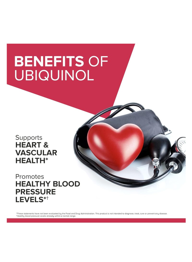 Qunol Mega CoQ10 Ubiquinol Supplement Superior Absorption Water and Fat Soluble 100 mg 60 Softgels - Image 5