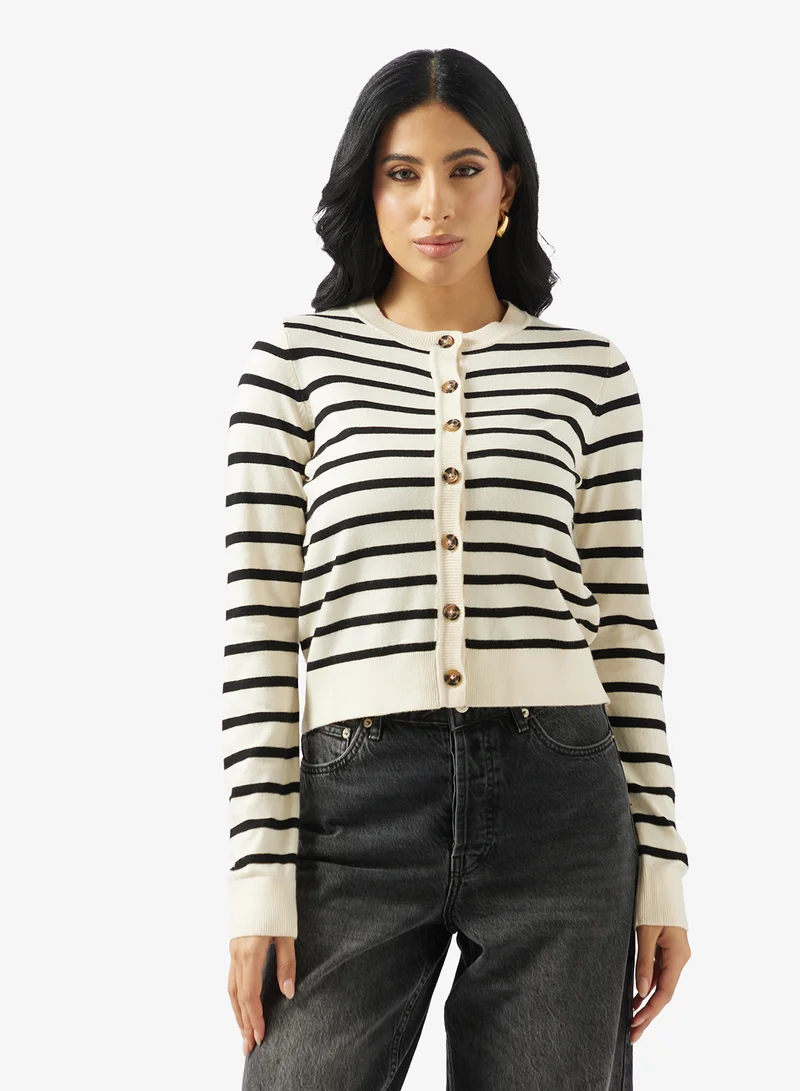VERO MODA Saba Plain Long Sleeve O-Neck Cardigan