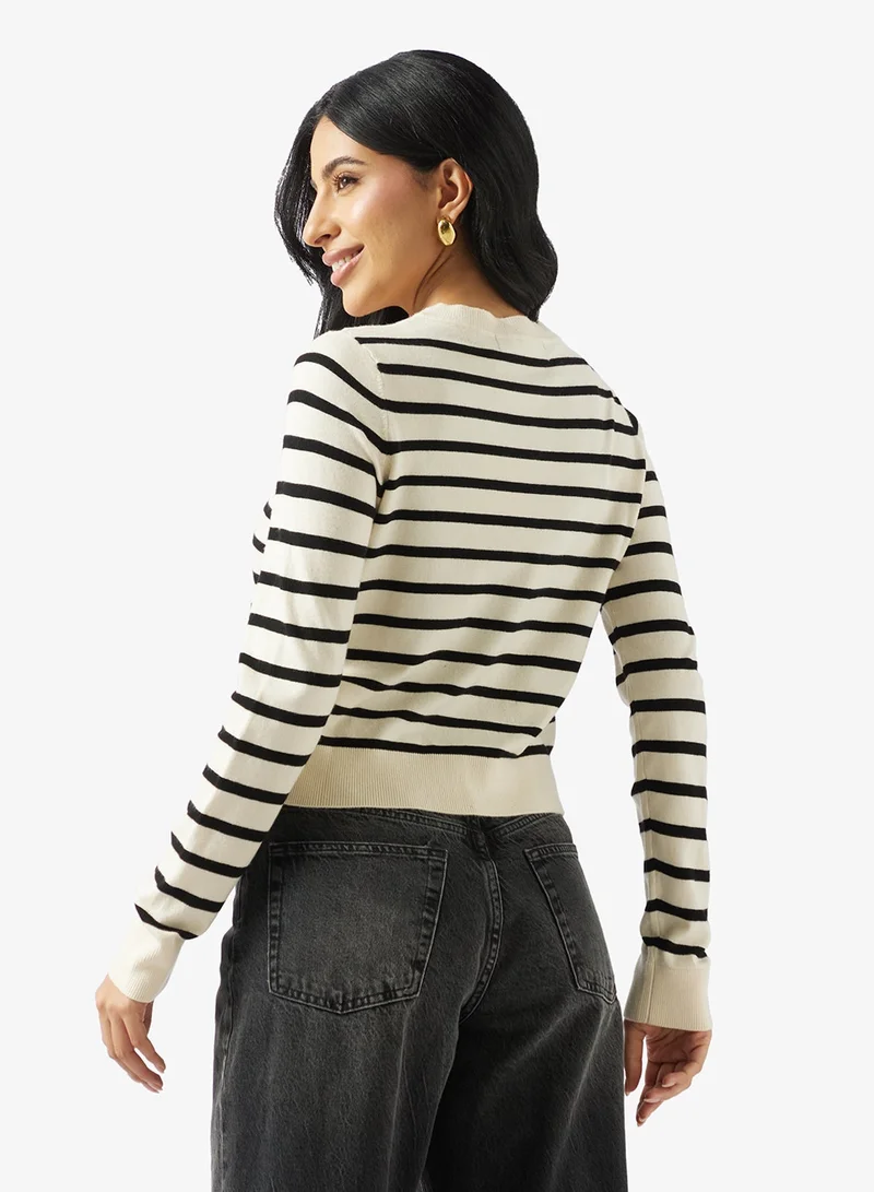 VERO MODA Saba Plain Long Sleeve O-Neck Cardigan