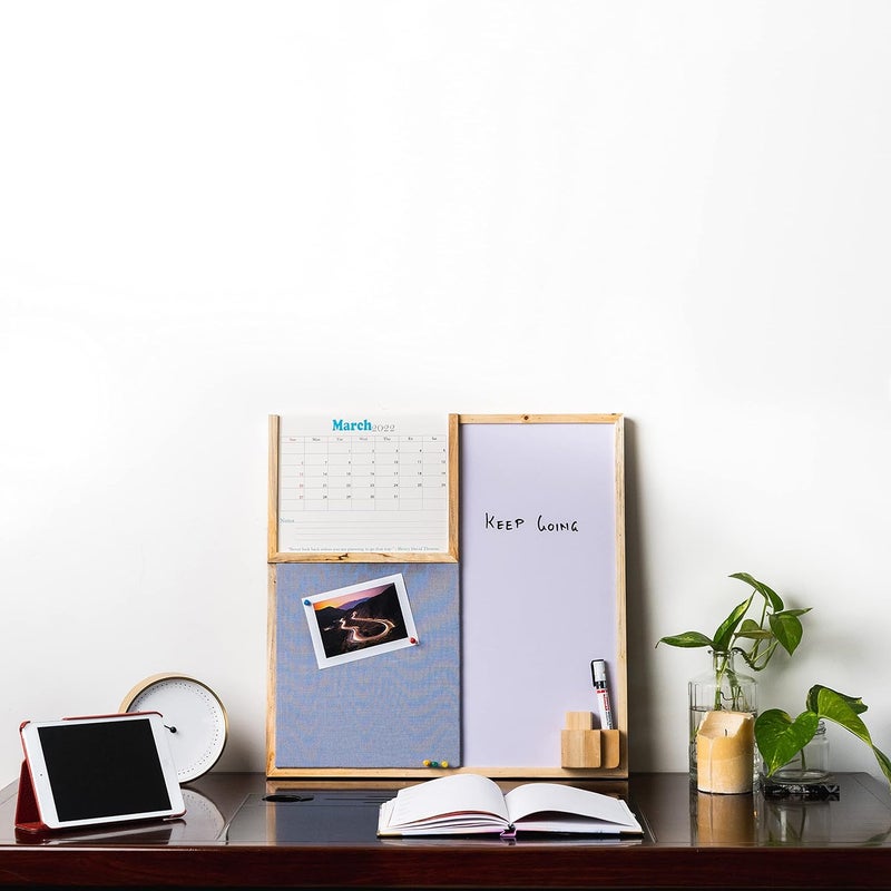 IVEI Combination Board with Planner, Pin Board & Whiteboard - Grey - Innovative Organizer for Kids and Adults to Do Boards – Best Gift for Home, Office, School - Image 2