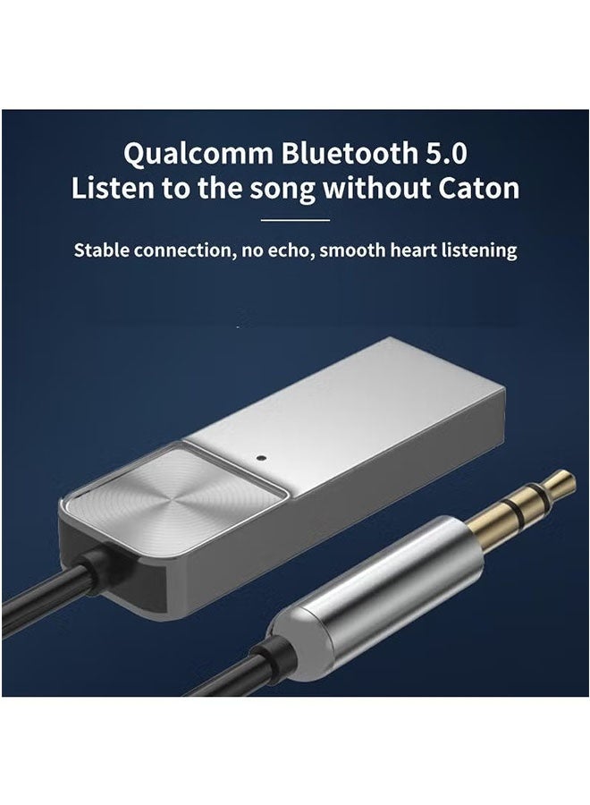 Generic Aux Bluetooth Adapter for Car, Lossless Music Noise Cancelling Bluetooth 5.0 Receiver, USB to 3.5mm Jack Audio Adapter with Built in Microphone for Car Kits, Home Stereo, Handsfree Call Speaker  - Image 2