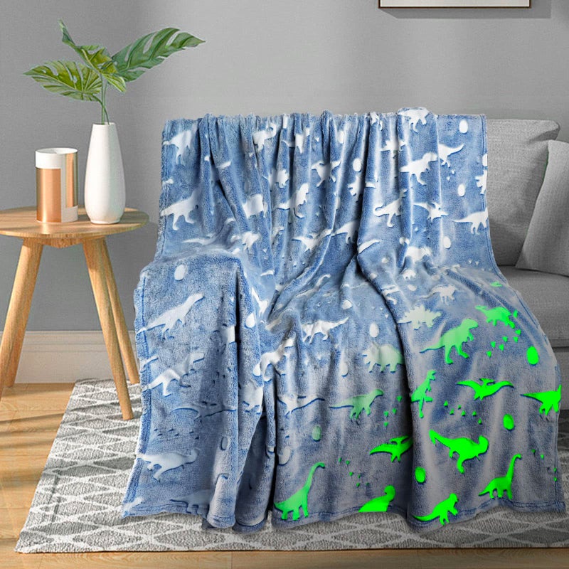 TEHALK Dinosaur Blanket for Boys Girls Glow in The Dark Blankets for Boys Soft Fleece Blankets for Kids Personalized Baby Blanket for Boys Cute Toddler Blankets for Boys Unique Dinosaur Gifts 40x60 - Image 2