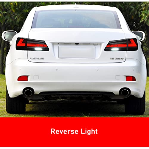 HCMOTIONZ HCmotion Tail lights Assembly for 2006-2013 Lexus IS250/IS350/ISF Sedan, Taill Lamp with Start UP Animation, Reverse Lights, LED DRL light, Plug-and-play, LED Tail Lights Replacement - Image 4