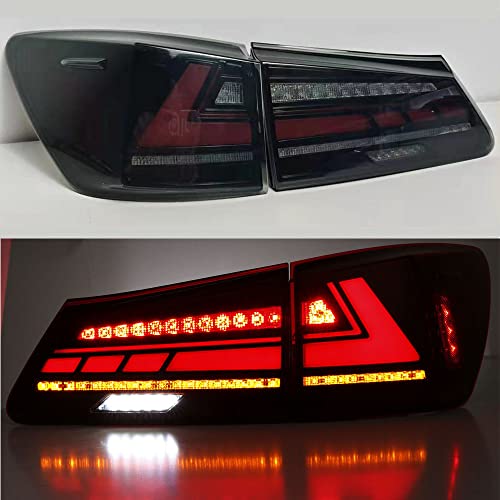 HCMOTIONZ HCmotion Tail lights Assembly for 2006-2013 Lexus IS250/IS350/ISF Sedan, Taill Lamp with Start UP Animation, Reverse Lights, LED DRL light, Plug-and-play, LED Tail Lights Replacement - Image 2