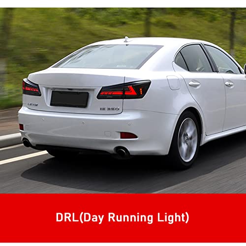 HCMOTIONZ HCmotion Tail lights Assembly for 2006-2013 Lexus IS250/IS350/ISF Sedan, Taill Lamp with Start UP Animation, Reverse Lights, LED DRL light, Plug-and-play, LED Tail Lights Replacement - Image 5