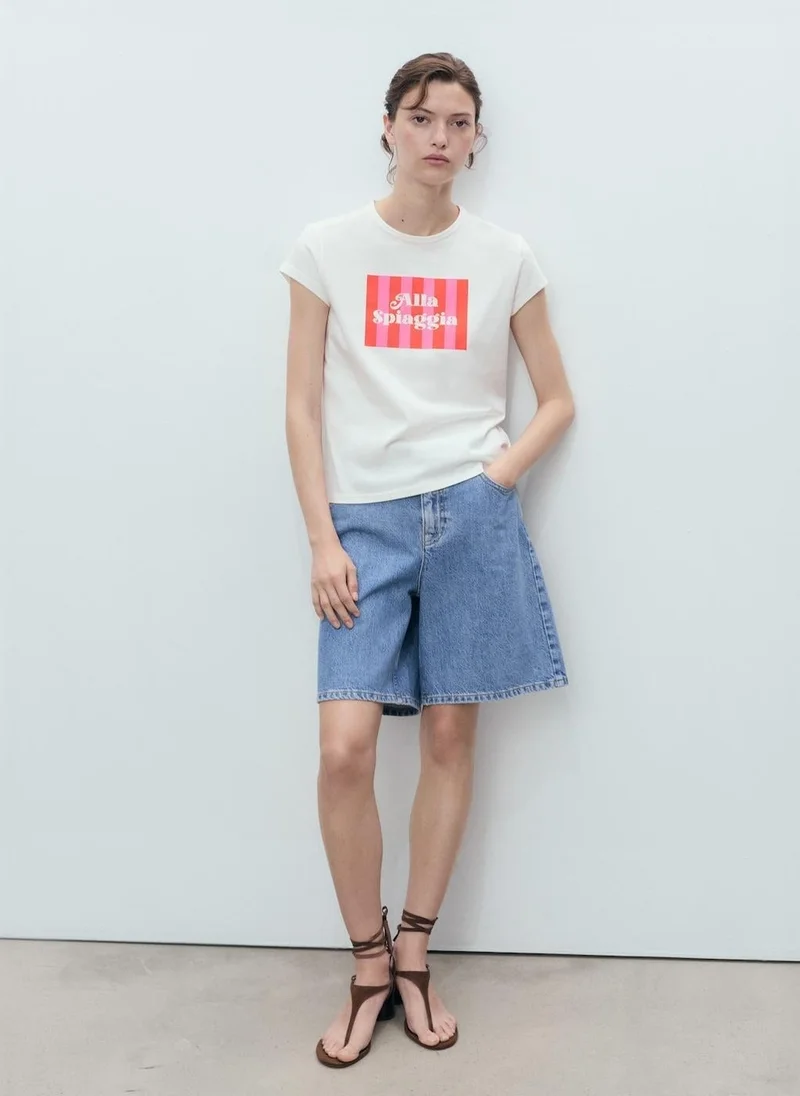 MANGO Cotton Short-Sleeved T-Shirt