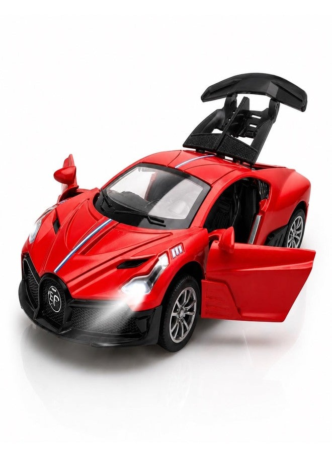 SQUIDSY Bugatti Die-Cast Toy Car for Kids – 1:36 Scale Pull Back Metal Model Car with Openable Doors, LED Lights & Music | Alloy Mini Car for Kids, Boys & Collectors【Color As Per Stock】 - Image 1