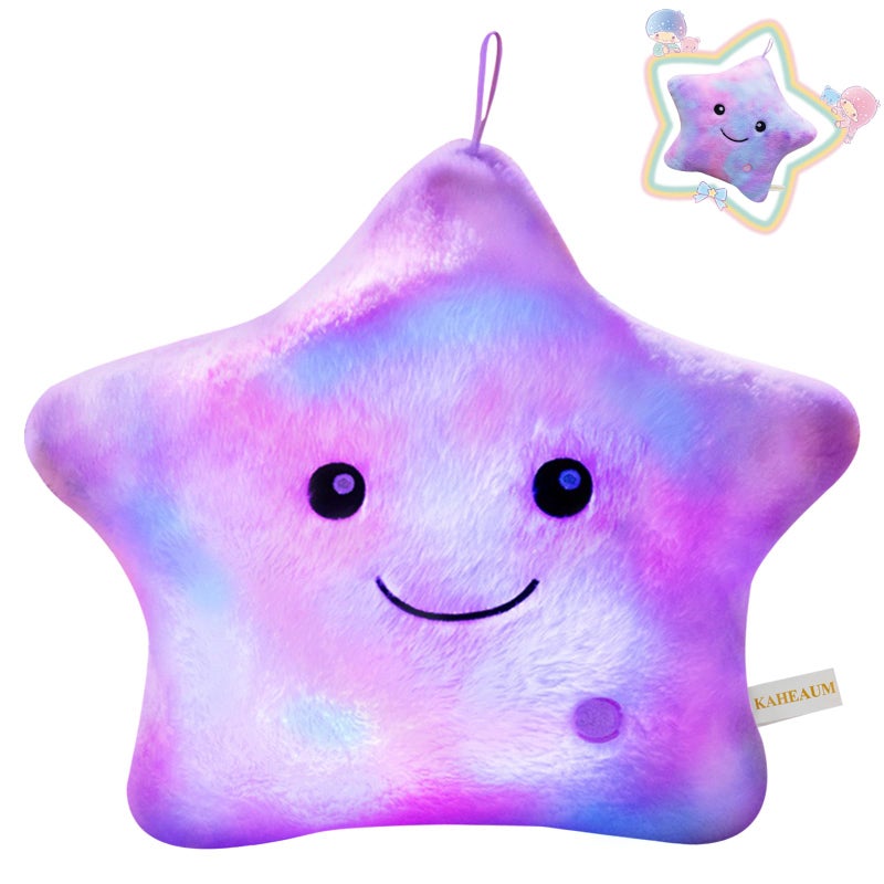 KAHEAUM LED Night Light Up Star Pillows for Kids Pillows Girls Boys Childrens Daughter Girlfriend Plushie Birthday Christmas  Creative Glowing Stuffed Animal Toys Plush Pillows Colorful - Image 1