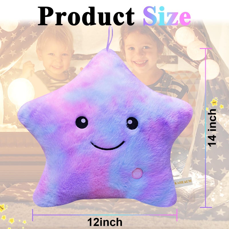 KAHEAUM LED Night Light Up Star Pillows for Kids Pillows Girls Boys Childrens Daughter Girlfriend Plushie Birthday Christmas  Creative Glowing Stuffed Animal Toys Plush Pillows Colorful - Image 5