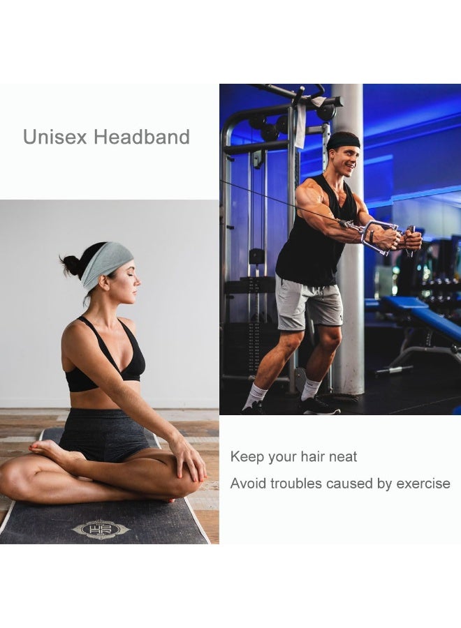عصابات رأس عصرية للنساء 3 بندانة  الوان أسود/ابيض/رمادي، عصابة رأس عريضة لممارسة اليوجا والتمارين الرياضية(اسود) - Image 5