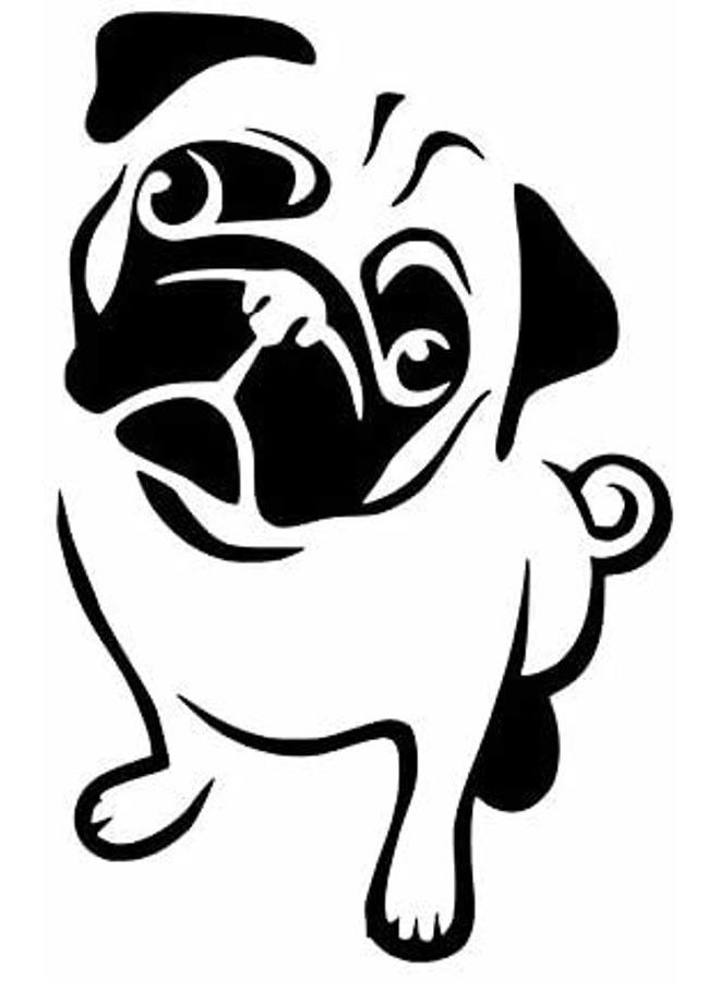 Sunset Graphics & Decals Cute Pug Dog Decal Vinyl Car Sticker | Cars Trucks Vans SUVs Windows Walls Cups Laptops | Black | 5.5 Inch | SGD000184 - Image 1
