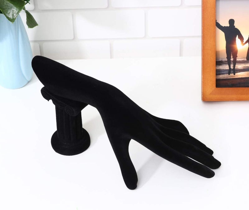 jellyflow Jewelry Display Holder - Hand Form Bracelet Ring Watch Stand Jewelry Display Stand Holder Resin Ring Display Stand Rack for Jewelry Home Organization (Black Flannel) - Image 2