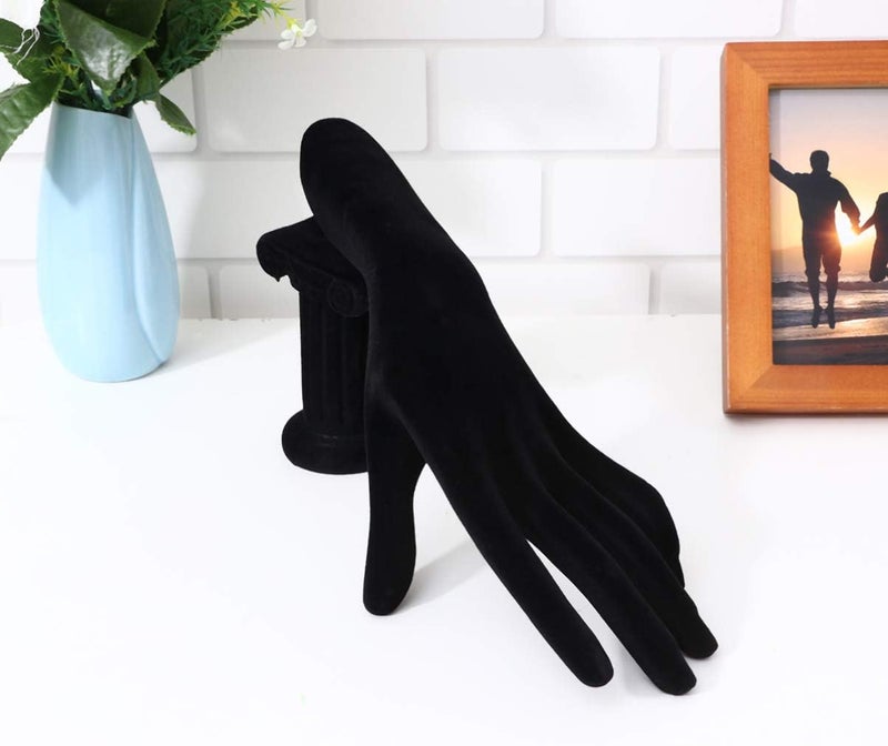 jellyflow Jewelry Display Holder - Hand Form Bracelet Ring Watch Stand Jewelry Display Stand Holder Resin Ring Display Stand Rack for Jewelry Home Organization (Black Flannel) - Image 3