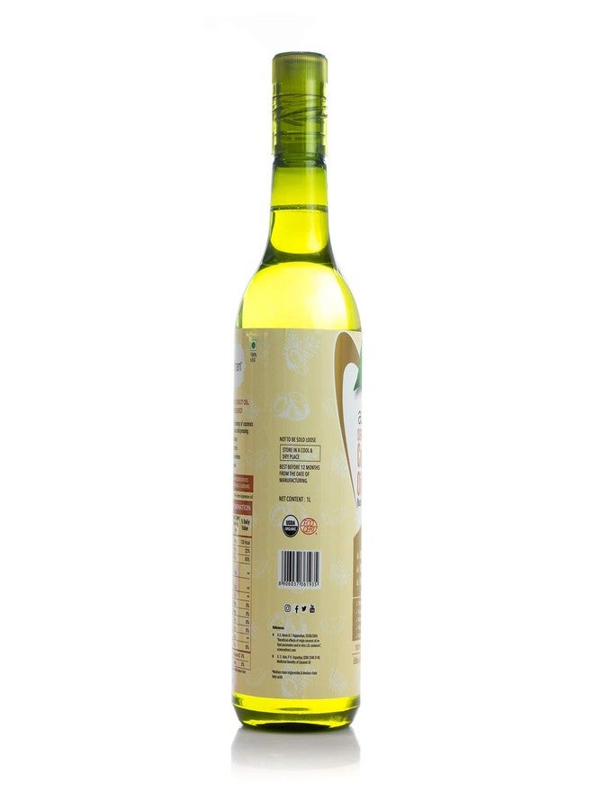 Azafran 100% Pure Virgin Cold Pressed Coconut Oil 1L | Kachi Ghani Coconut Oil For Skin, Hair Health & Cooking | 100% Certified Organic (ECOCERT, USDA Organic). 1000 ml - Image 5