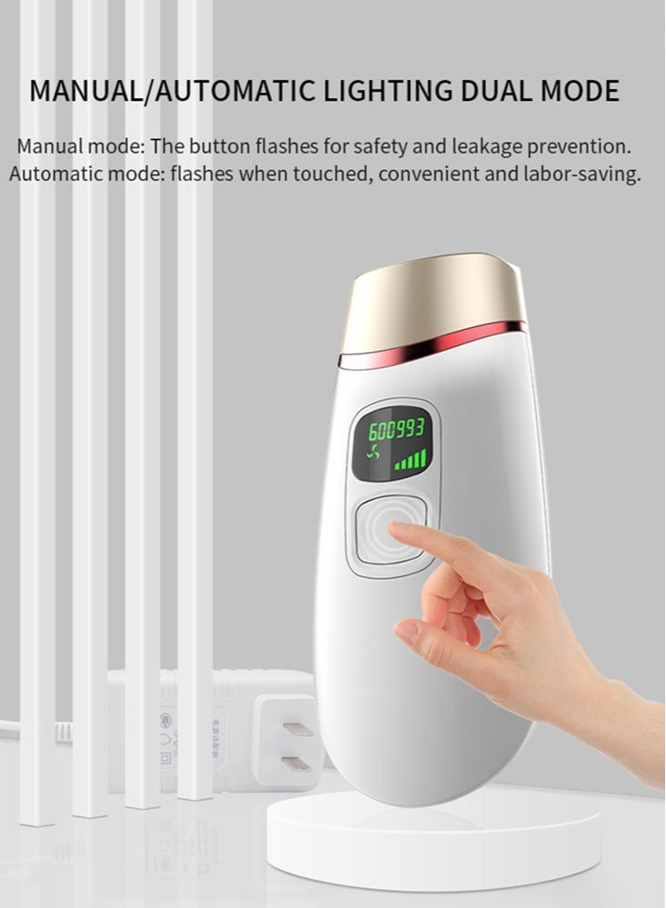Perfii Painless and Precise Laser Hair Removal Device without Skin Damage with Double Filtration System Dual Mode Skin Contact and Color Sensors Fast 0.8s/Flash Small and Portable - Image 3
