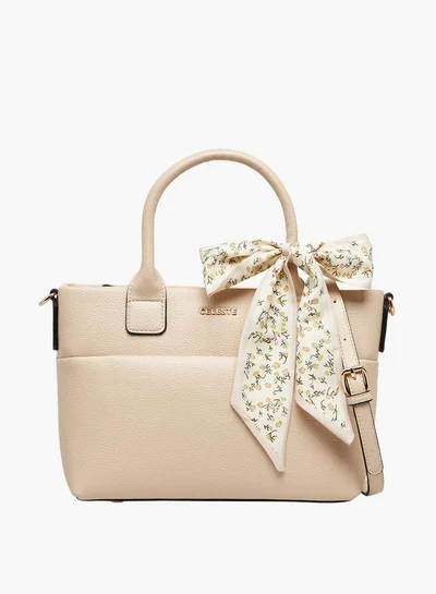 سيليست Textured Tote Bag with Bow