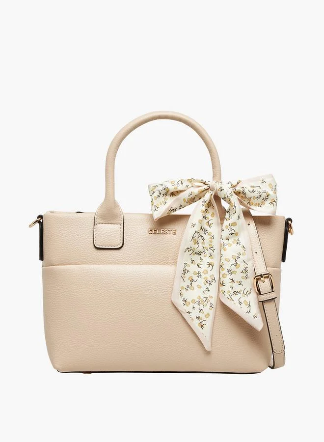 سيليست Textured Tote Bag with Bow