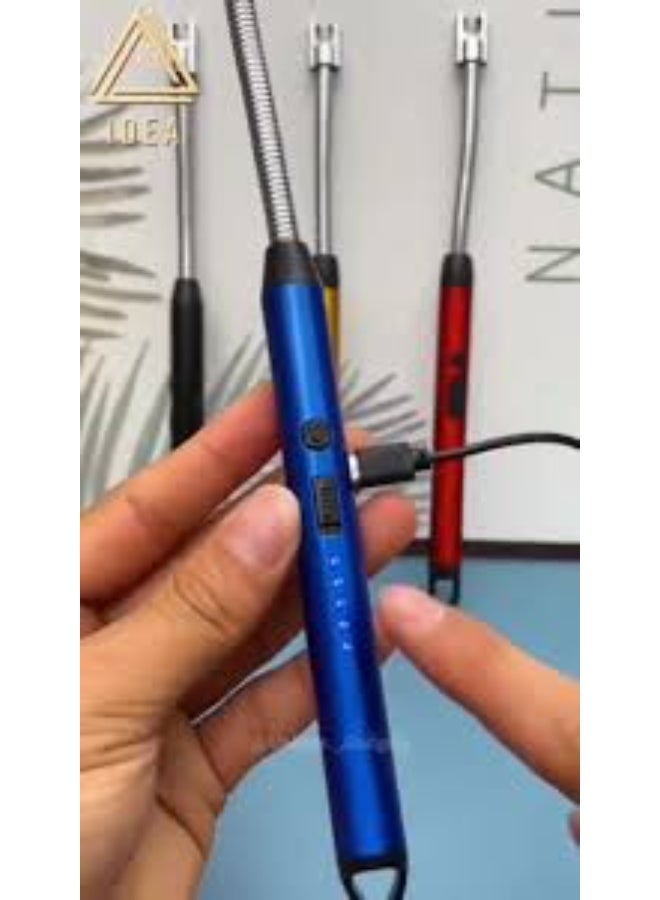 Electric Electronic Lighter with 360° Flexible Neck, Flameless Plasma Pulse Ignition, LED Display and Double Safety Switch, Suitable for Candles and Stoves - Image 3