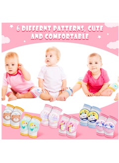 Excefore 6 Pairs Baby Knee Pads for Crawling Anti Slip Knee Protectors Breathable for Boys Girls, 0-3 Years Old  - Image 5