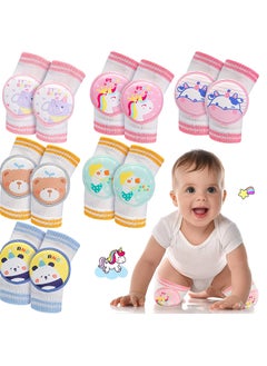 Excefore 6 Pairs Baby Knee Pads for Crawling Anti Slip Knee Protectors Breathable for Boys Girls, 0-3 Years Old  - Image 1