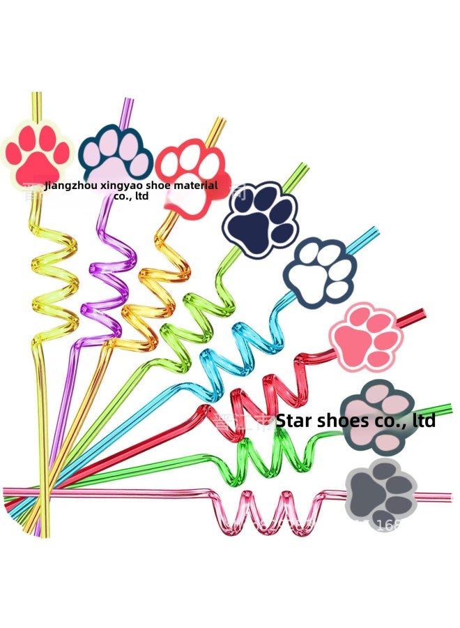 Cat Claw Straw Manufacturers Fashion Soft Hose Accessories Buckle Personality Cartoon Patch Food Grade PET Art Modeling-Color:7 - Image 2