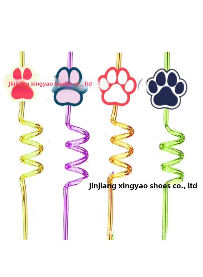 Cat Claw Straw Manufacturers Fashion Soft Hose Accessories Buckle Personality Cartoon Patch Food Grade PET Art Modeling-Color:7 - Image 4