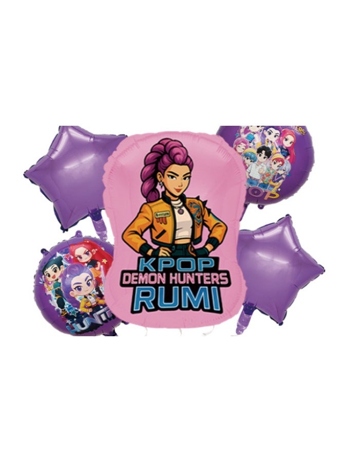 Party Demon-Hunting Witch Cartoon Foil Balloon Set - Image 1