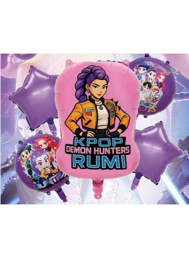 Party Demon-Hunting Witch Cartoon Foil Balloon Set - Image 2
