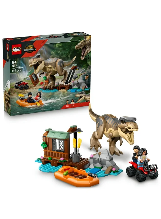 LEGO Jurassic World T. rex River Escape, Dinosaur Toy 76975 (Age 5+, 199 Pieces)