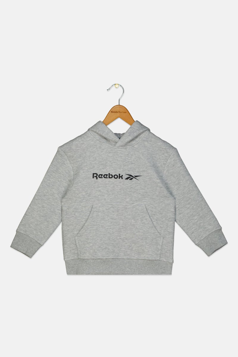 Reebok Toddlers Boy Brand Logo Long Sleeve Outdoor Hoodie, Grey - Image 3