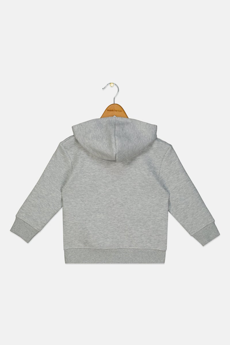 Reebok Toddlers Boy Brand Logo Long Sleeve Outdoor Hoodie, Grey - Image 2